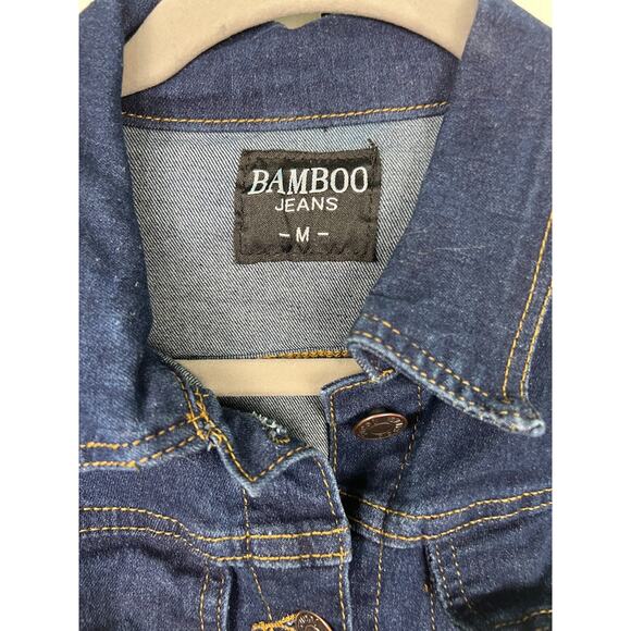 Dark Wash Denim Jean Jacket 90s Y2K Western Cowgirl Medium Spring - Picture 2 of 6